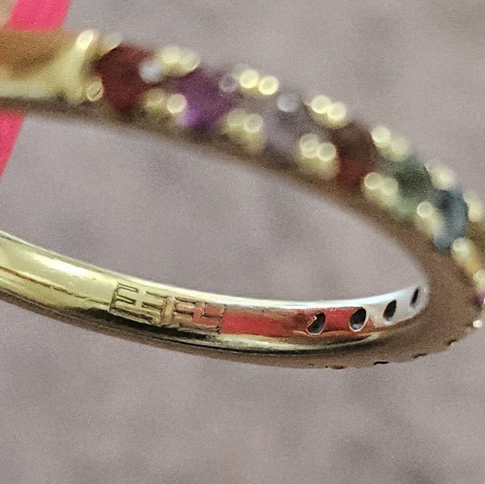 EUC 14K EFFY Yellow Gold Multi Sapphire Half Eternity/Stacking Ring